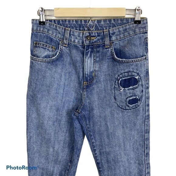 Carmar Jeans Blue Distressed Patch Jeans D112216‎ - Picture 2 of 10